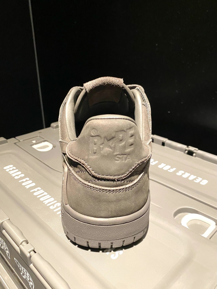 hahalon潮玩bapesta灰黑翻皮