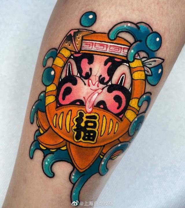 达摩不倒翁纹身图案