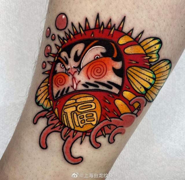 达摩不倒翁纹身图案