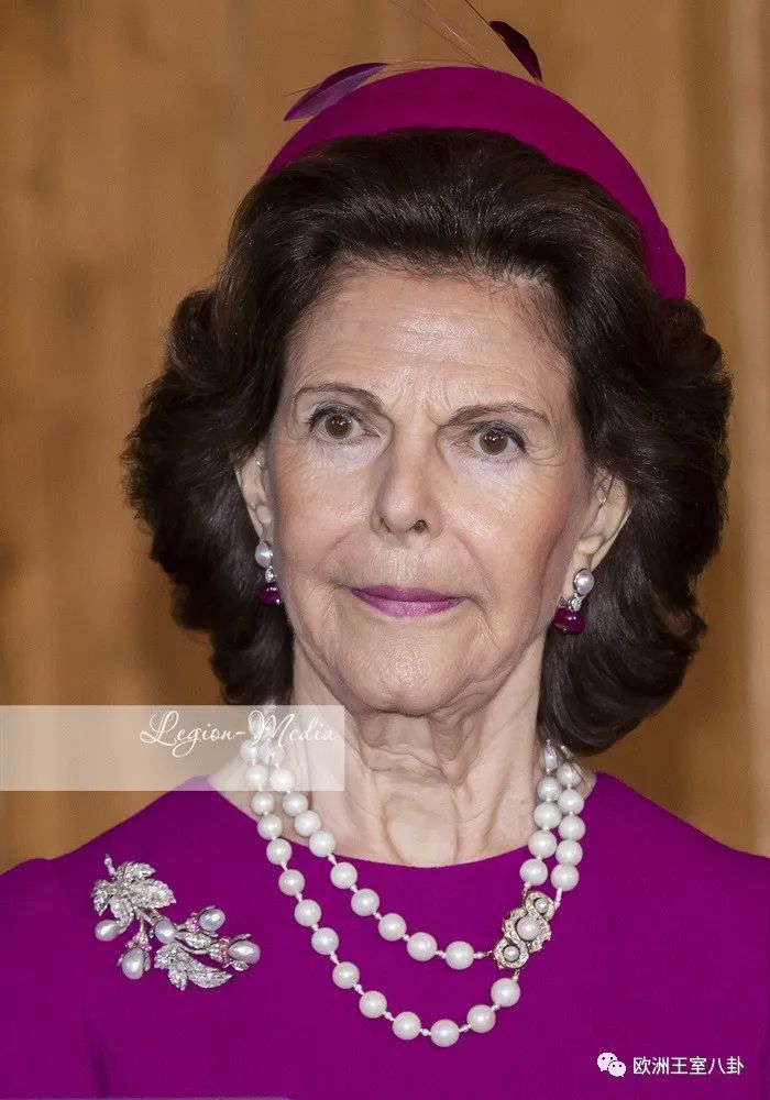 外套下还有更大的胸针和珍珠项链西尔维娅没啥好说的,发挥稳定的种子