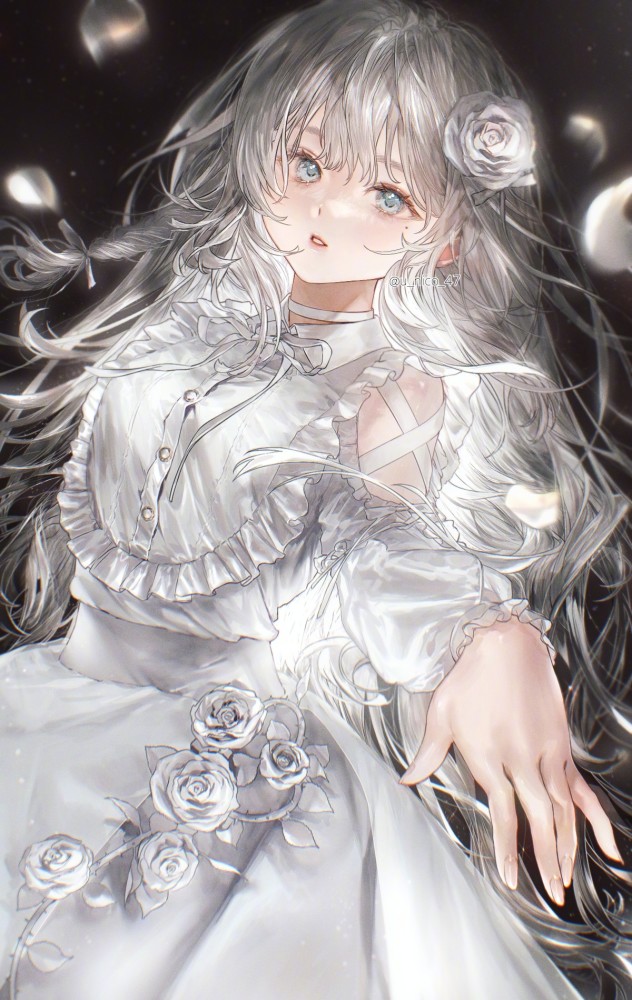 你是白发控吗画师绘制的二次元少女让你迷上白发角色