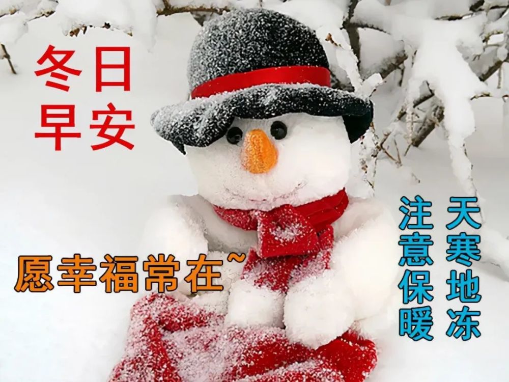 8张创意唯美的冬日天冷关心问候大家早上好图片带祝福语 聊天不用打字