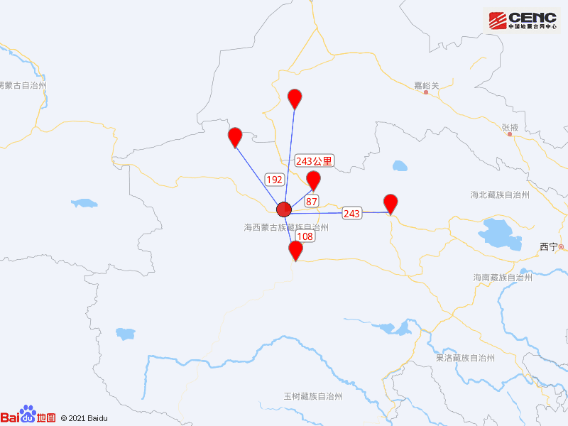 青海海西州格爾木市發生3.2級地震