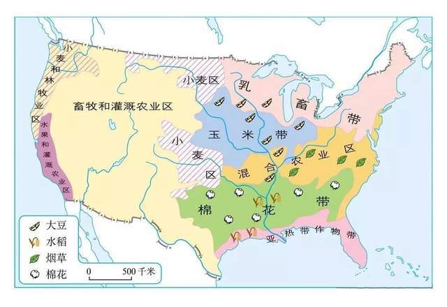 高中地理(第14题)——"雪卷",北美洲地形,美国的农业带_腾讯新闻