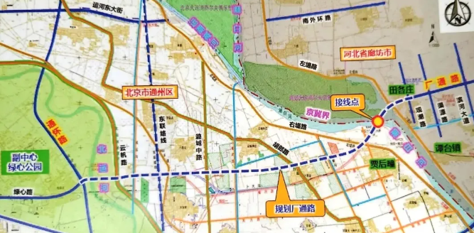 安石路香河段已进场施工,正在与北京市方面对接道路设计,检查站设置等