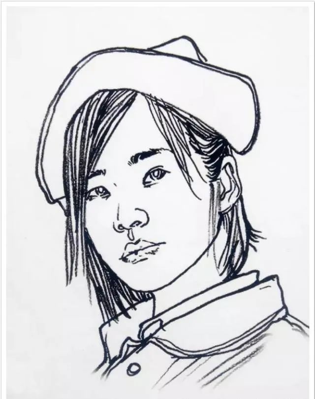 有空你就练练这些速写线描头像