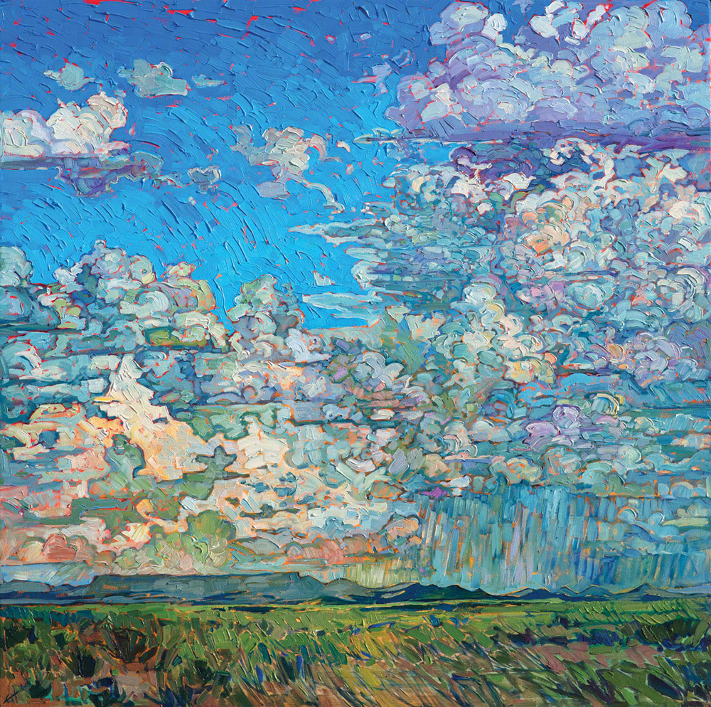 色彩绚丽的油画风景绘画作品,美国画家erin hanson