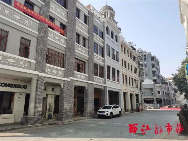 骑楼城部分建筑外立面完工重现民国时期岭南建筑风格