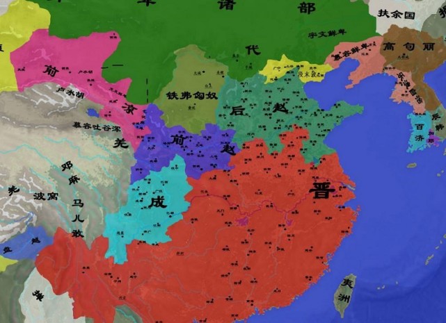 前,后赵对峙形势图