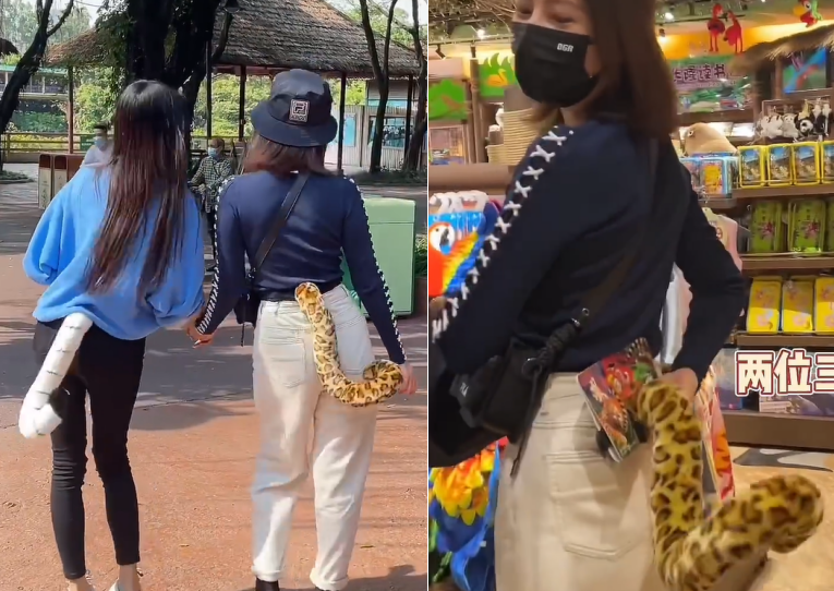 腰上绑一个长尾巴,穿紧身衣身形十分纤瘦_腾讯新闻