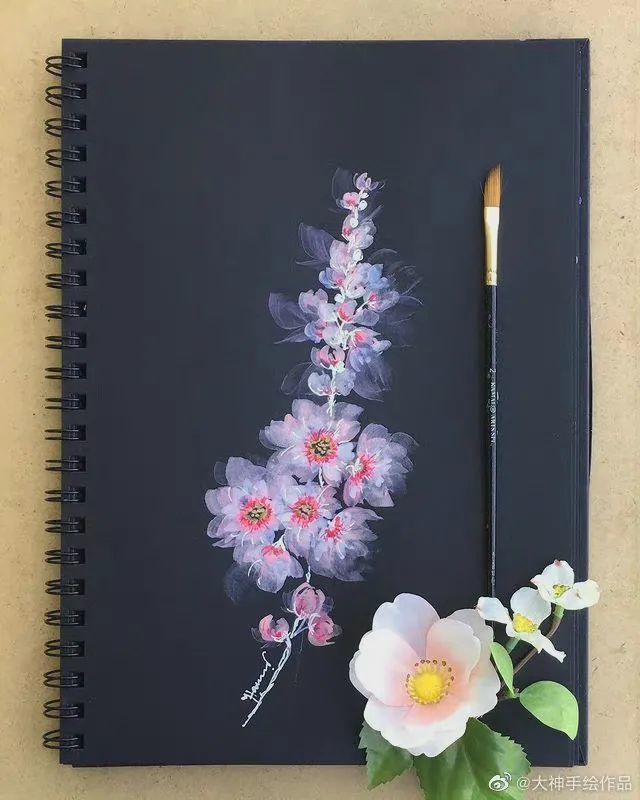 不透明水彩|黑卡纸别扔,画出来很美!