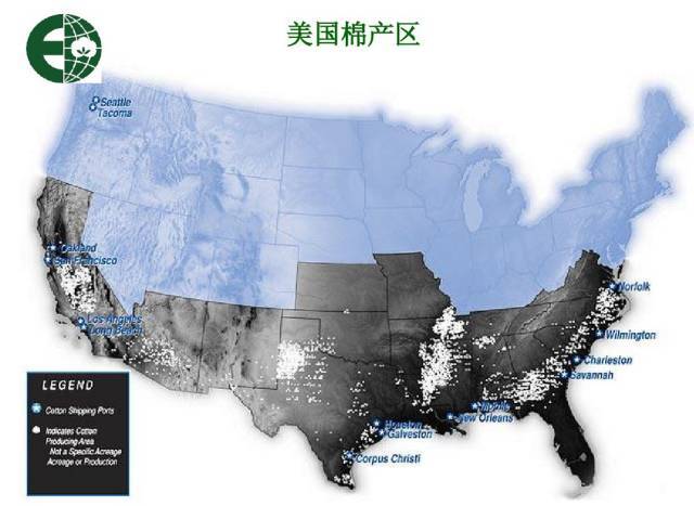 美国(35°n以南的棉花带)