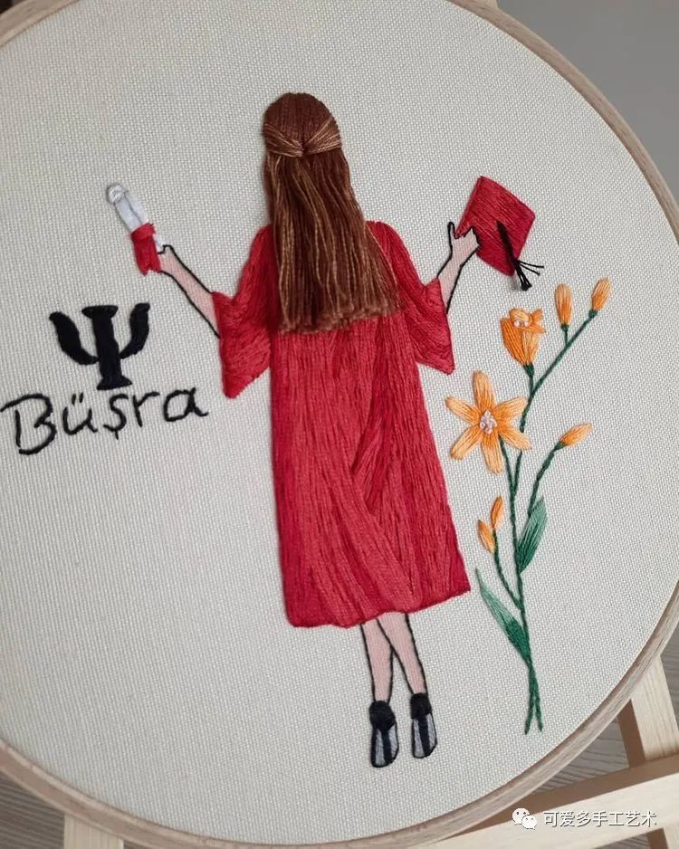 像真发一样可以编的发型都能绣出来如此立体的绣法怎么能错过