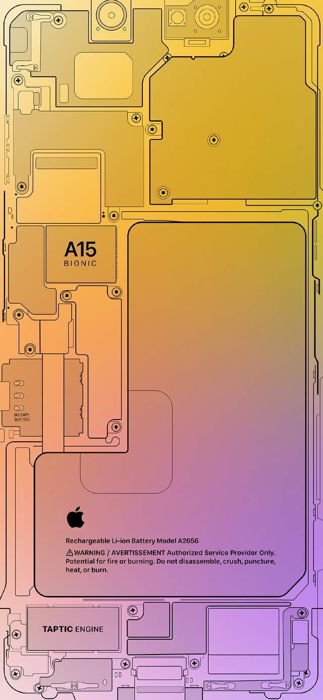 個性創意設計鎖屏壁紙iphone13內部構造圖