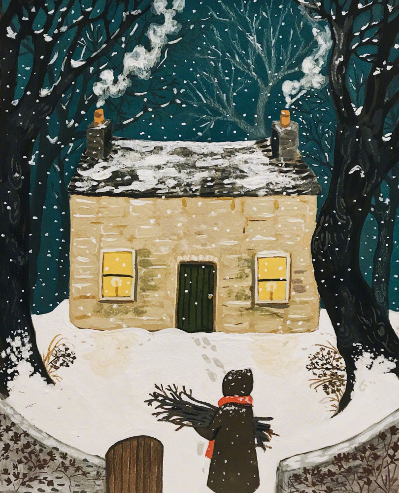 冬日冰雪世界让人感觉温暖的插画画师lorépemberton