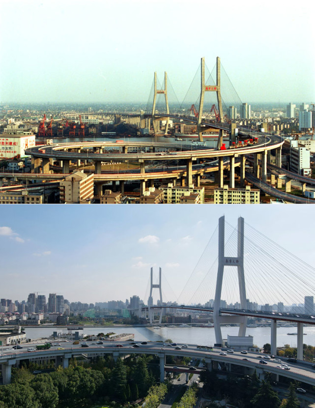 上海南浦大桥两岸30年变迁