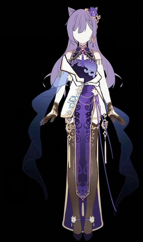 刻晴:新月绣裳 公主型(舞会礼服形)凝光:纱中幽兰 冷色系(皇室高腰形)
