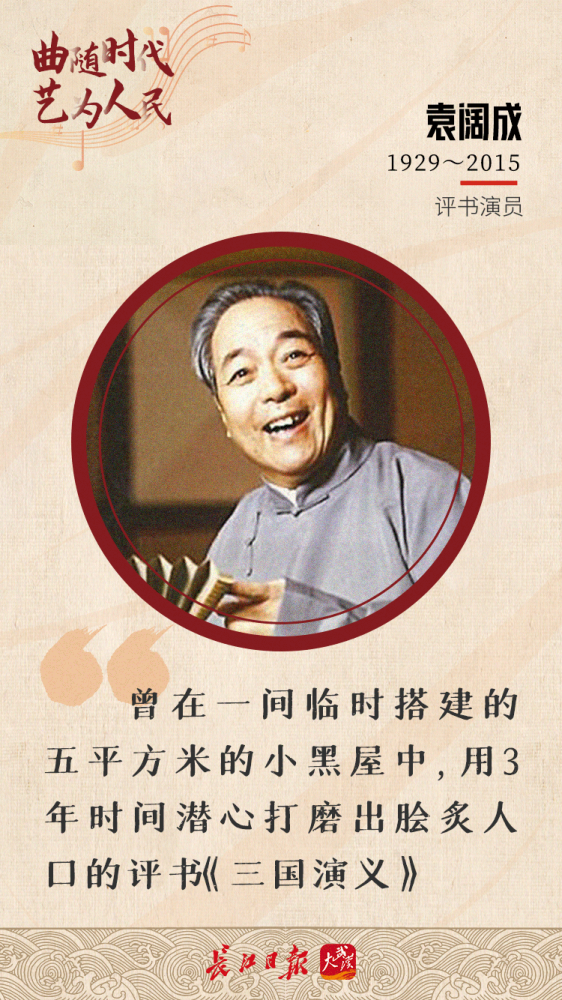 袁闊成(1929—2015)遼寧營口人,出生於天津,他在繼承傳統評書的基礎上