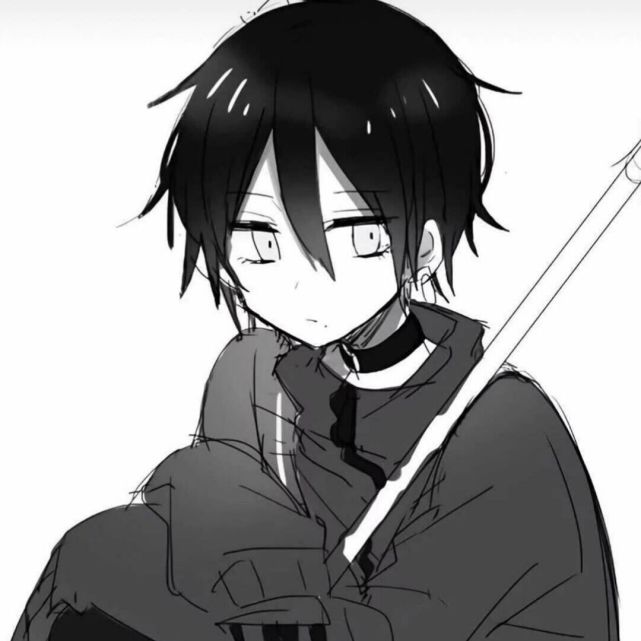 对抗路微丧黑白动漫头像