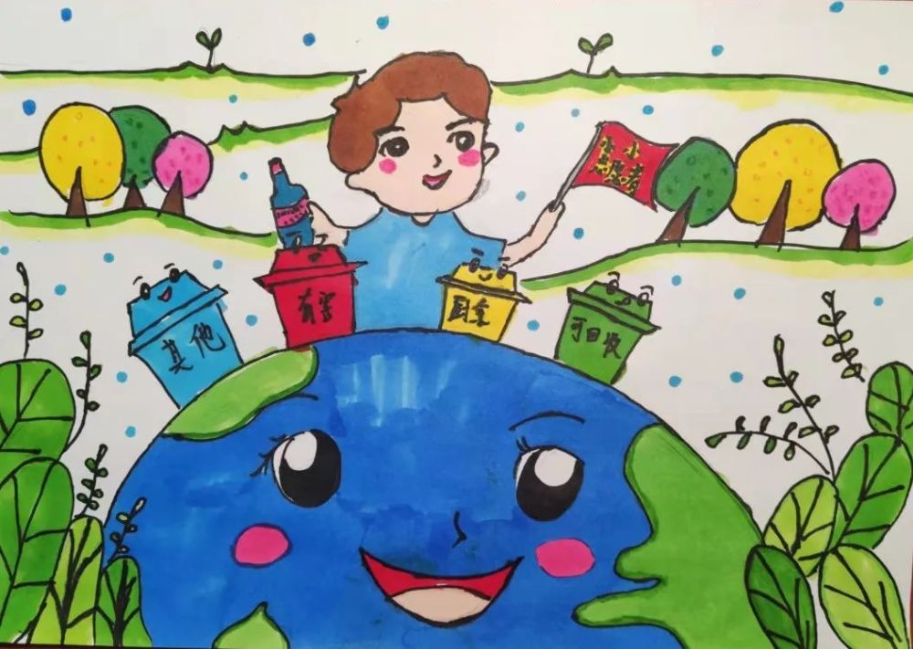 我是小小志愿者小画师们用画笔为青少年志愿者添彩