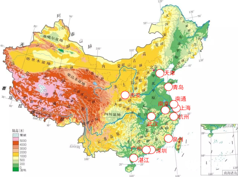中国地理位置最不凡的八座城市上海第1武汉第五天津第六