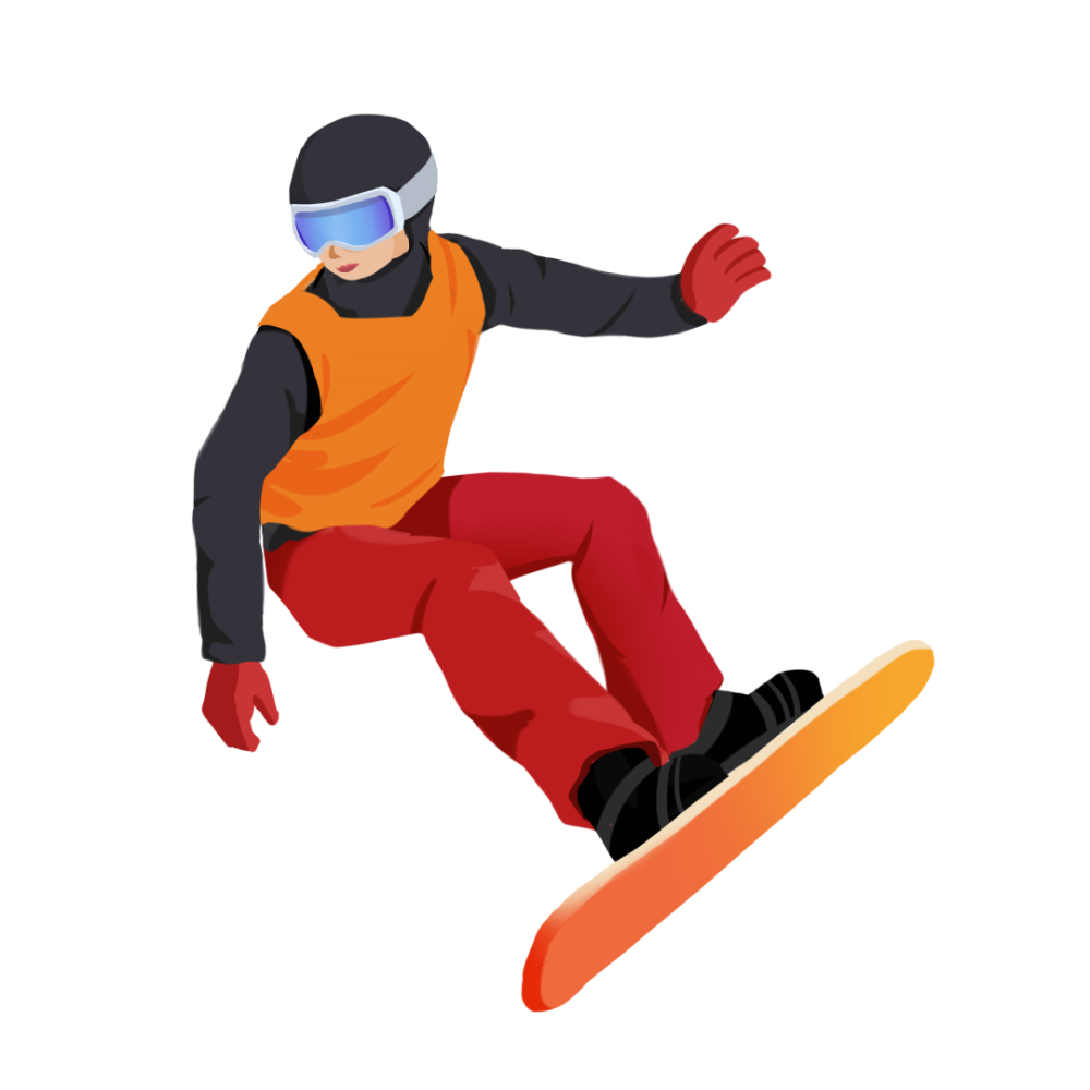 冬奥会单板滑雪漫画图片