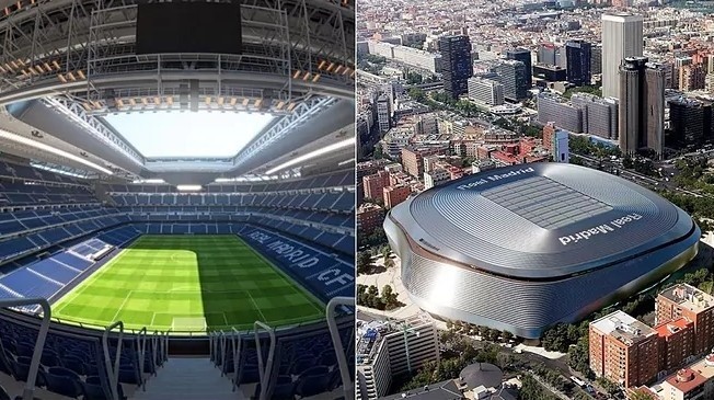 伯纳乌球场改造效果图不对称式设计东侧看台曲线造型