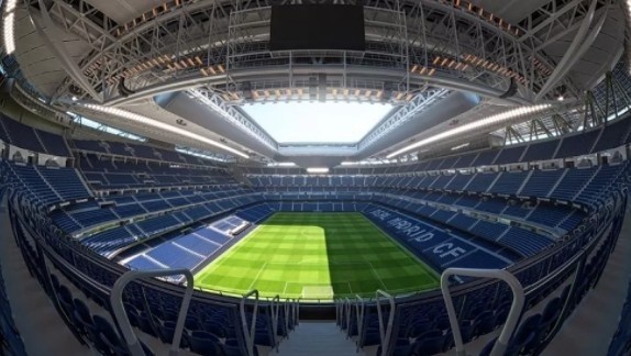 伯纳乌球场改造效果图:不对称式设计,东侧看台曲线造型