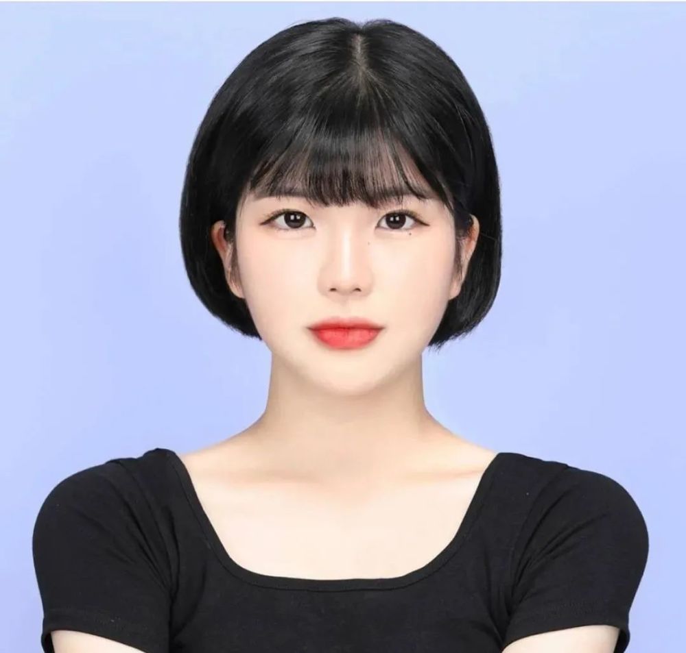 小野马清纯证件照曝光拍证件照最上镜的发型来了,女生短发证件照发型