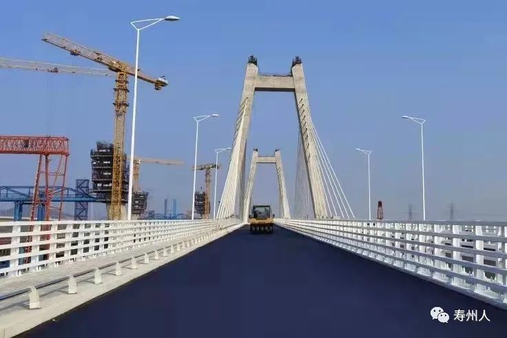 寿县靖淮大桥离通车又近一步新老城区交通更便利