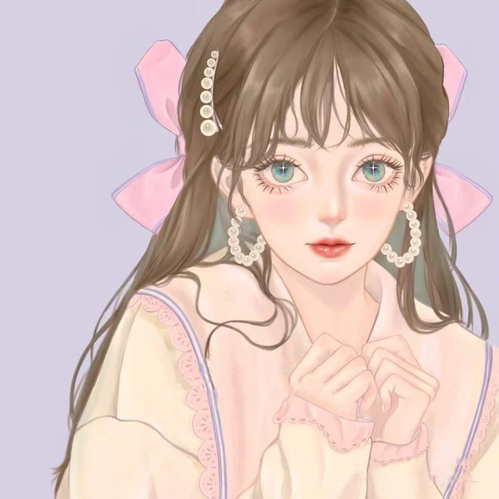 微信头像手绘风格动漫女生小姐姐头像太爱这个配色了