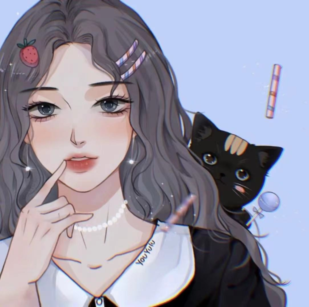 微信头像手绘风格动漫女生小姐姐头像太爱这个配色了