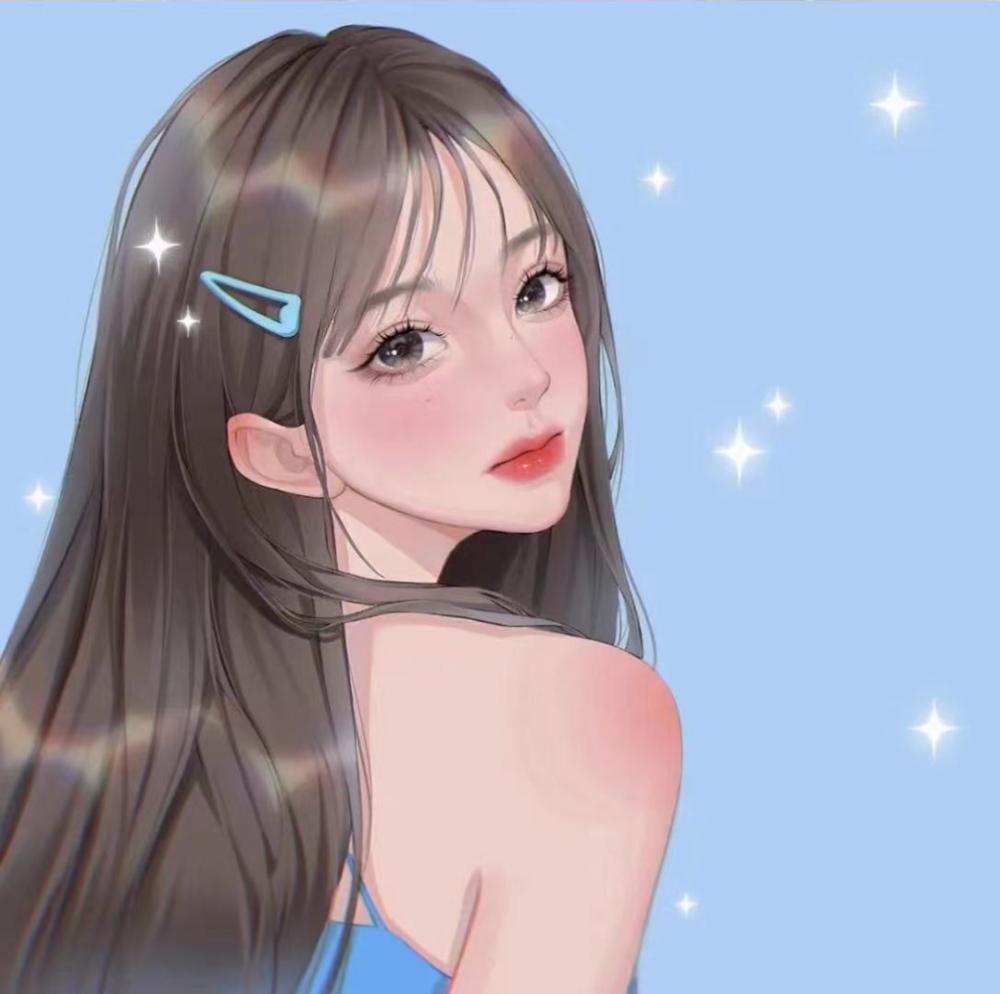 微信头像手绘风格动漫女生小姐姐头像太爱这个配色了
