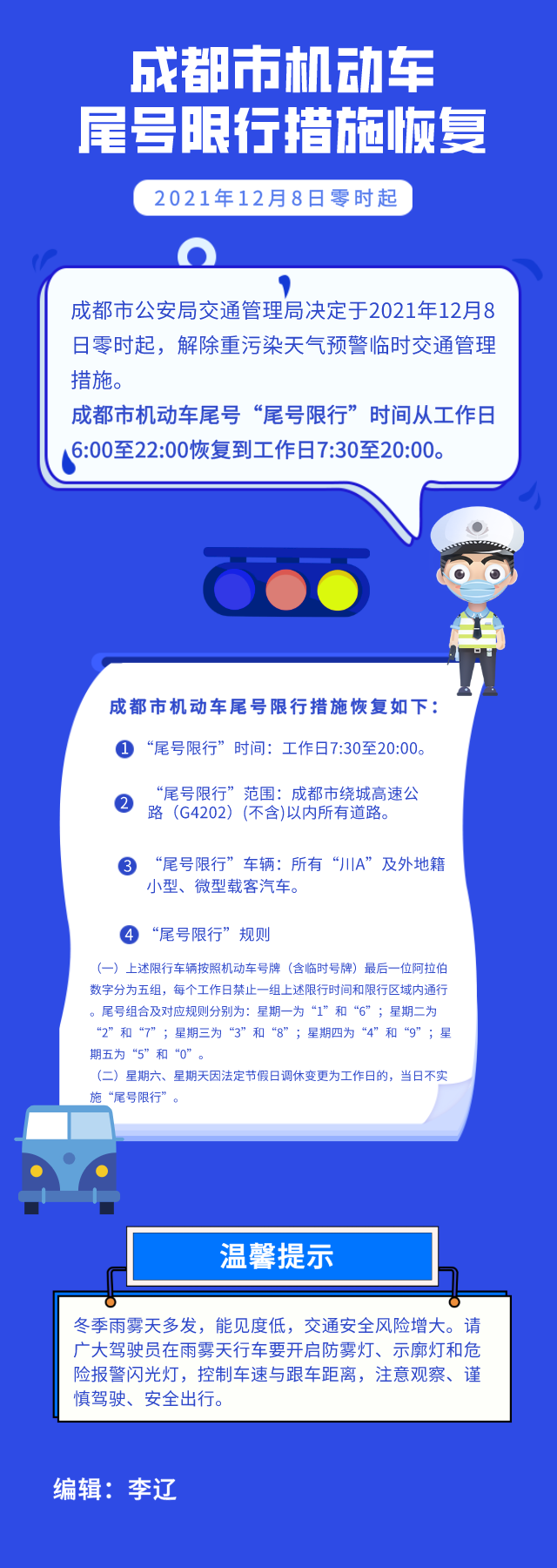 就在今天成都尾号限行措施恢复