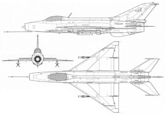 歼7战斗机结构图图片