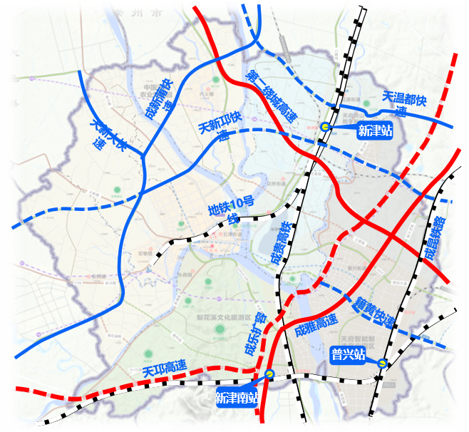 西新大道 天新大快速路 成新蒲快速路四高成乐高速 天邛高速 成雅高速