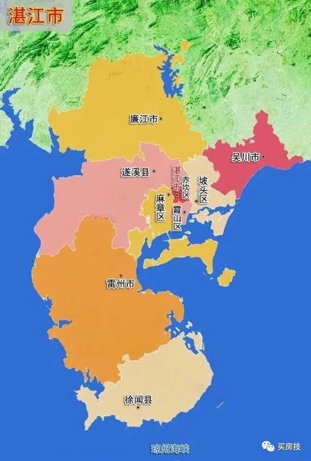 吴川在湛江市的地理位置图吴川,广东省辖县级市,由湛江市代管,位于