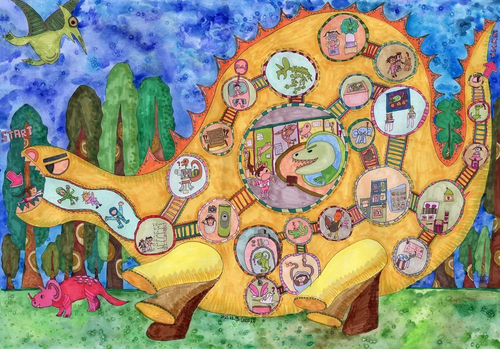 一等奖 《行走的迷宫博物馆》  翟可 7岁一等奖 《自然博物馆》 龚悦