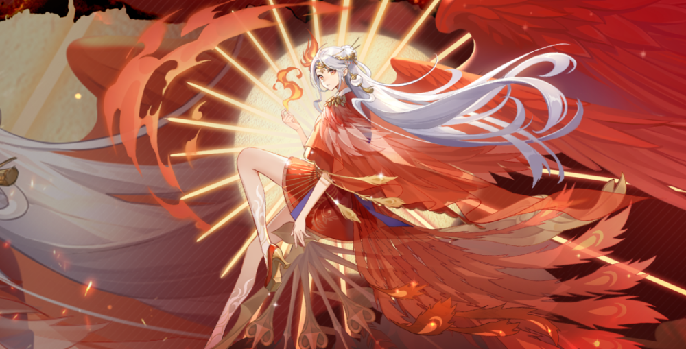 套装设计思路是将古代四象之一朱雀所象征的光明温暖的形象化身人形