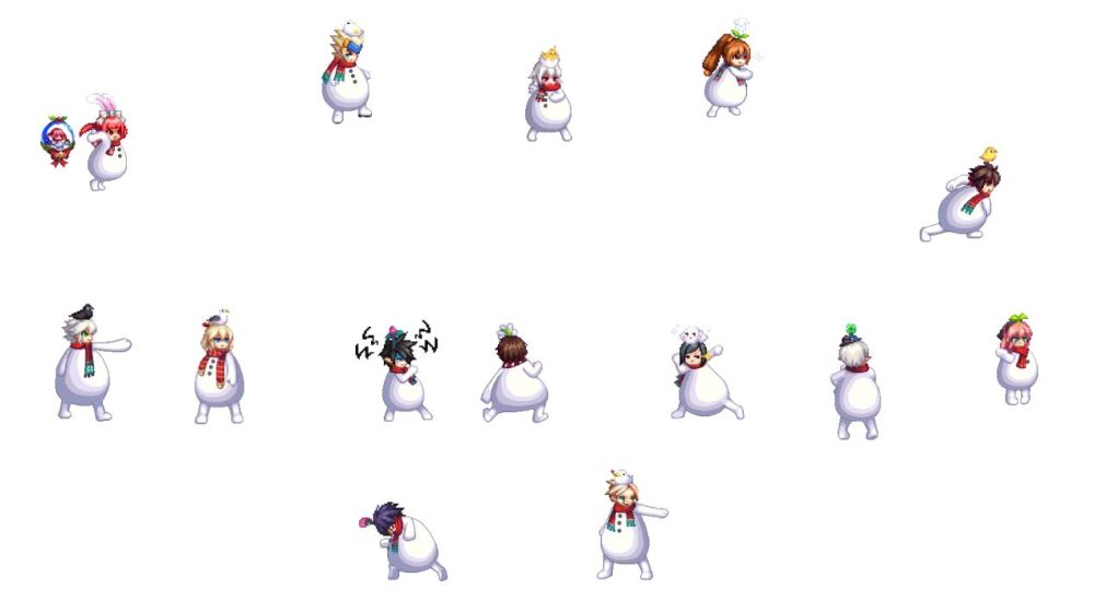 里面有雪花光环,可以跟上面的新像素雪人套搭配.