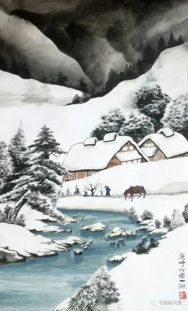 这是大连画家一撇的十几幅国画小品—山村瑞雪,看着这些作品,感觉是