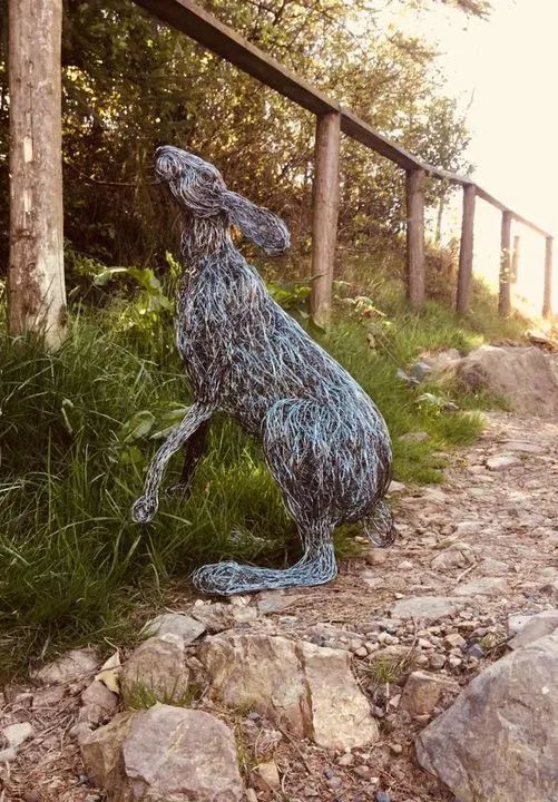 美女用铁丝做野兽,胆子小的还真不敢靠近……_腾讯新闻