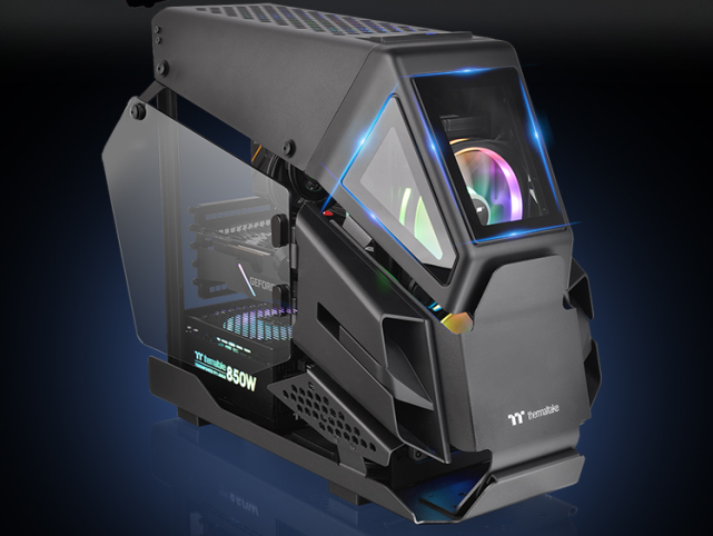 而是采用不规则造型打造出新式开放式机箱——"直升机概念设计",外形