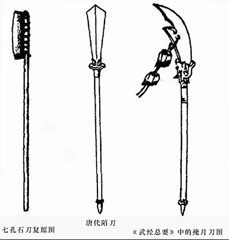 也就是神话中二郎神的长刀;另一说为横刀造型,接近青龙偃月刀的造型