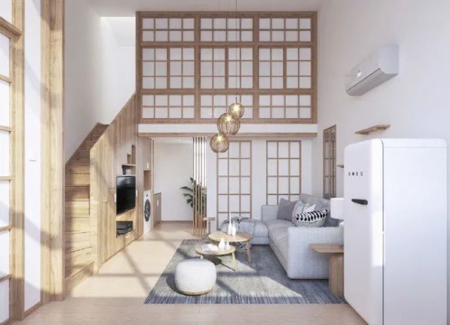 35平米小户型loft日式原木风一进屋就很亲切家居氛围好棒