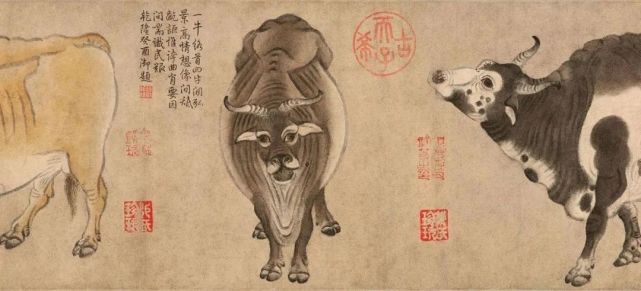 畜兽画画家之二——韩滉|韩滉|画家|绘画|藏故宫博物院|五牛图|文苑图