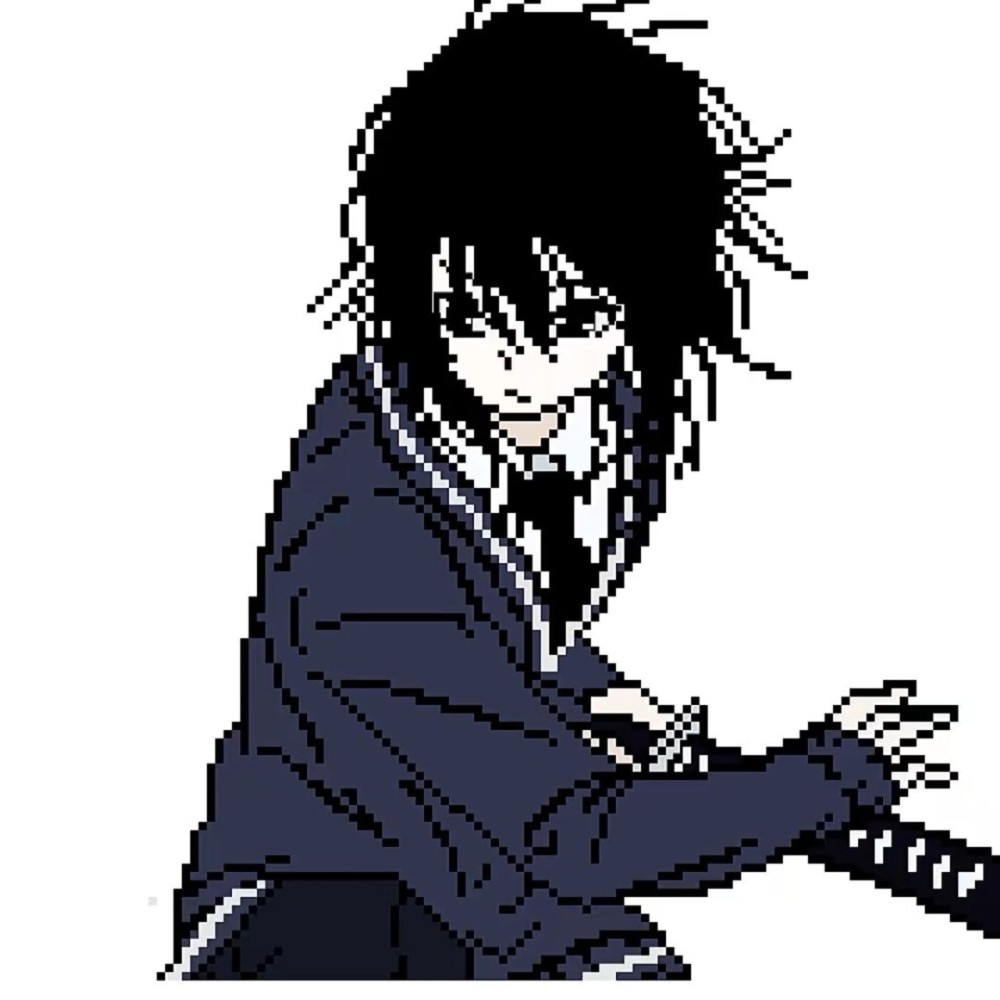 像素风男头吹灭读书灯一身都是月