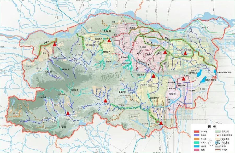 向東至開封運糧河上規劃的運糧湖,全長30