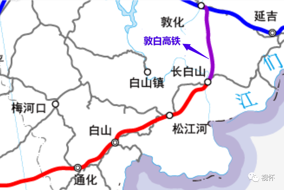 该高铁呈南北走向,起自新建的长白山站,经永庆站,敦化南站,到达敦化站