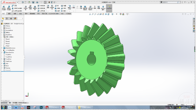 用solidworks制作的锥齿轮同轴反转机构